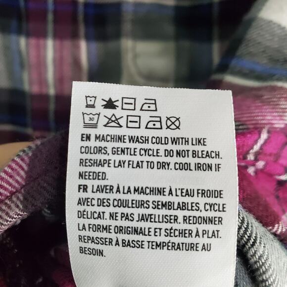 American Eagle Ahh-mazingly Soft Pink Plaid Boyfriend Fit Button Up Shirt Size M - Picture 7 of 8